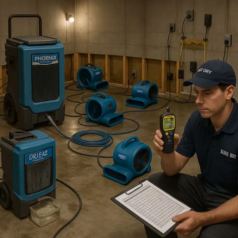 Structural Drying and Dehumidification process in Berrien Springs, MI